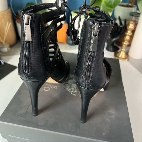 Black Vince Camuto Narrital Lace Up Sandals - Picture 4 of 9